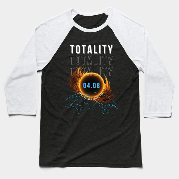 Totality solar eclipse 2024 Baseball T-Shirt by merchbykaez